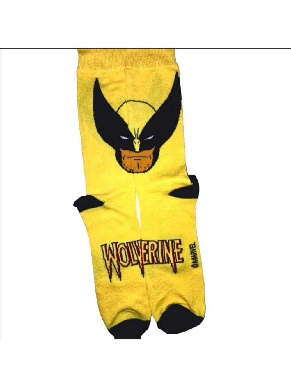 4/$25 Marvel Wolverine 97 Yellow Novelty Socks Unisex X men Series New